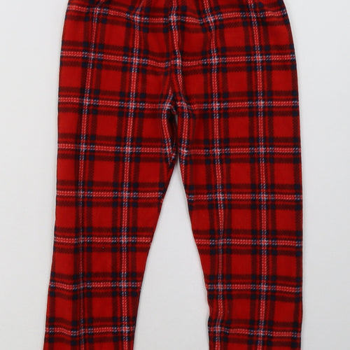 pep&co Girls Red Check Polyester  Pyjama Pants Size 5-6 Years