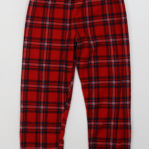 pep&co Girls Red Check Polyester  Pyjama Pants Size 5-6 Years