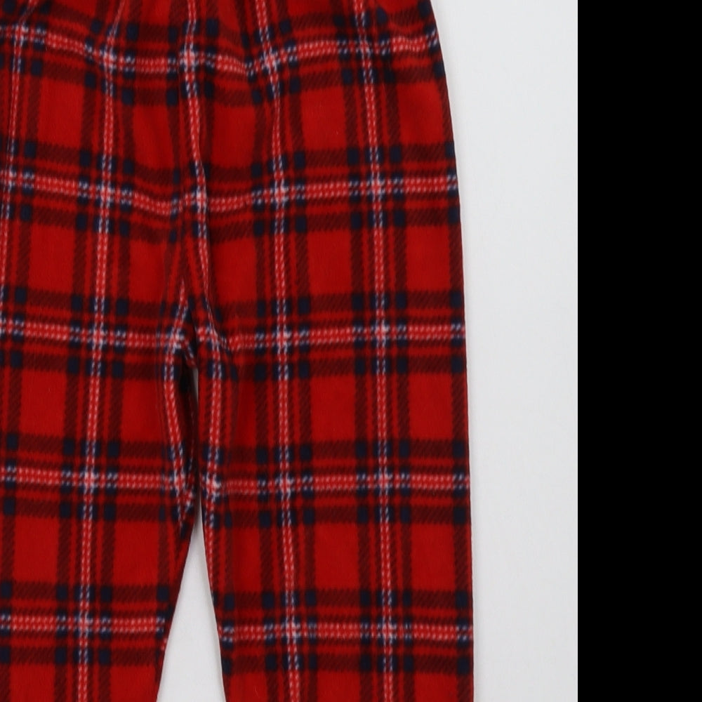 pep&co Girls Red Check Polyester  Pyjama Pants Size 5-6 Years