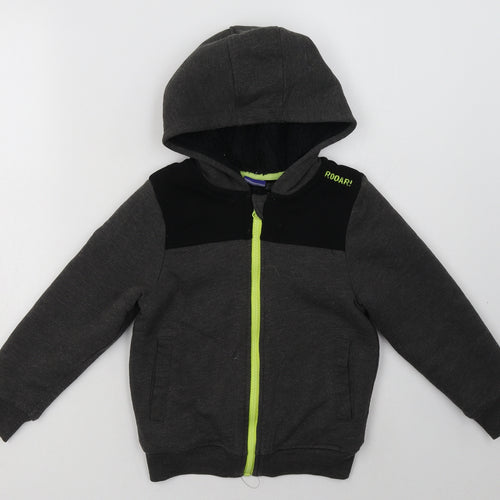 Lullababy Boys Grey  Cotton Full Zip Hoodie Size 4-5 Years  Zip - roar