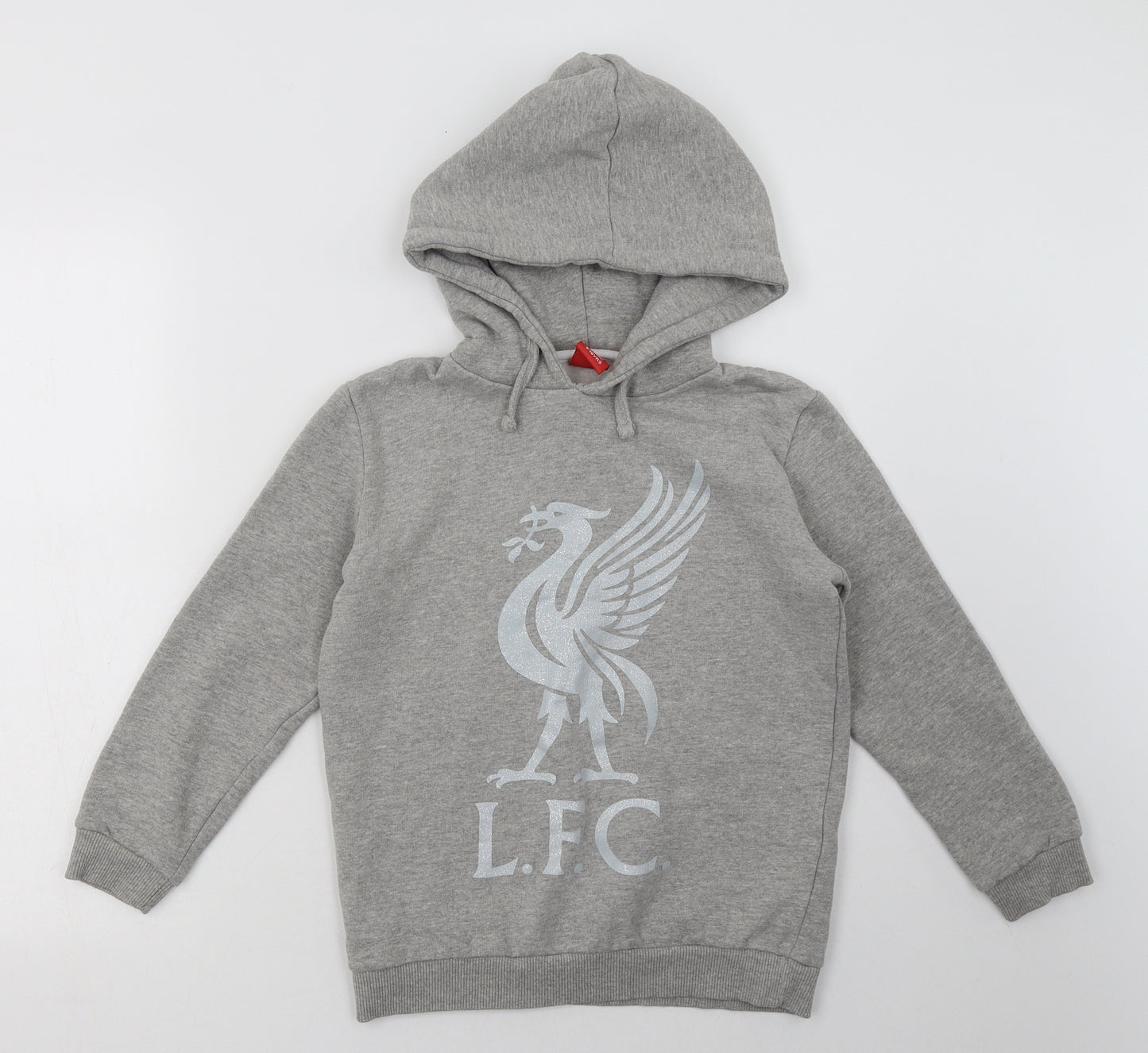 Liverpool FC Girls Grey  Cotton Pullover Hoodie Size 9-10 Years  Pullover - Liverpool Football Club