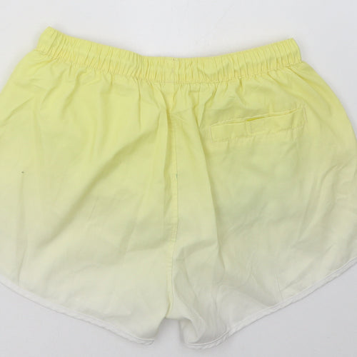 11 degrees Womens Yellow  Polyester Sweat Shorts Size S L3 in Regular Tie