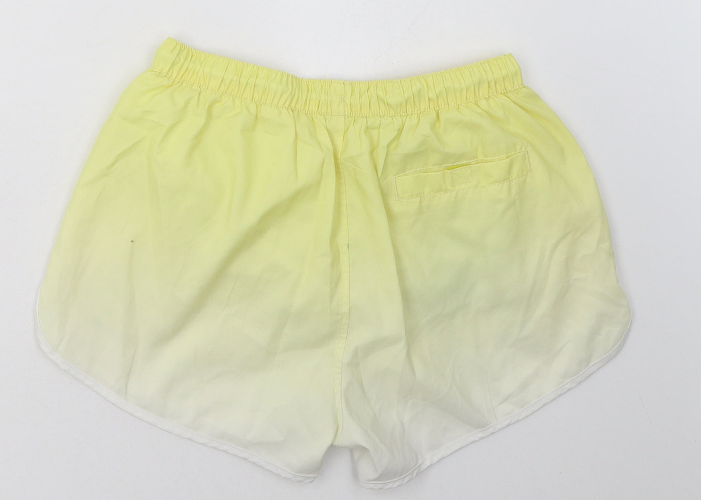 11 degrees Womens Yellow  Polyester Sweat Shorts Size S L3 in Regular Tie