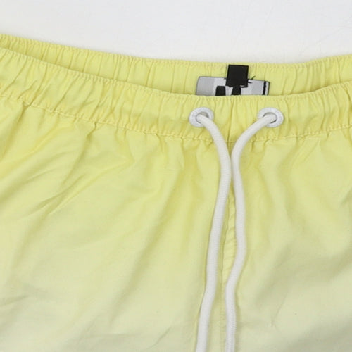 11 degrees Womens Yellow  Polyester Sweat Shorts Size S L3 in Regular Tie