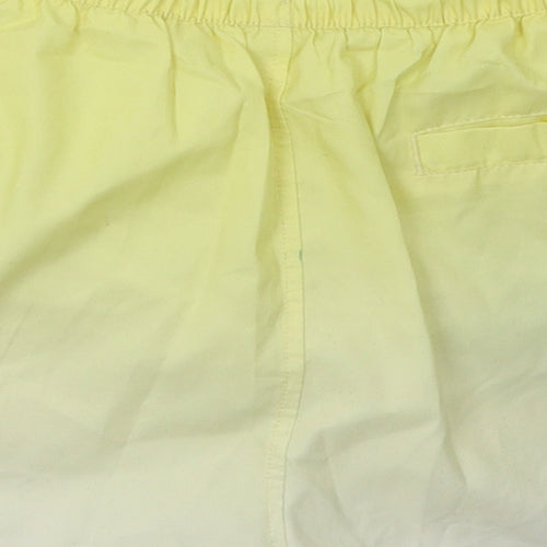 11 degrees Womens Yellow  Polyester Sweat Shorts Size S L3 in Regular Tie