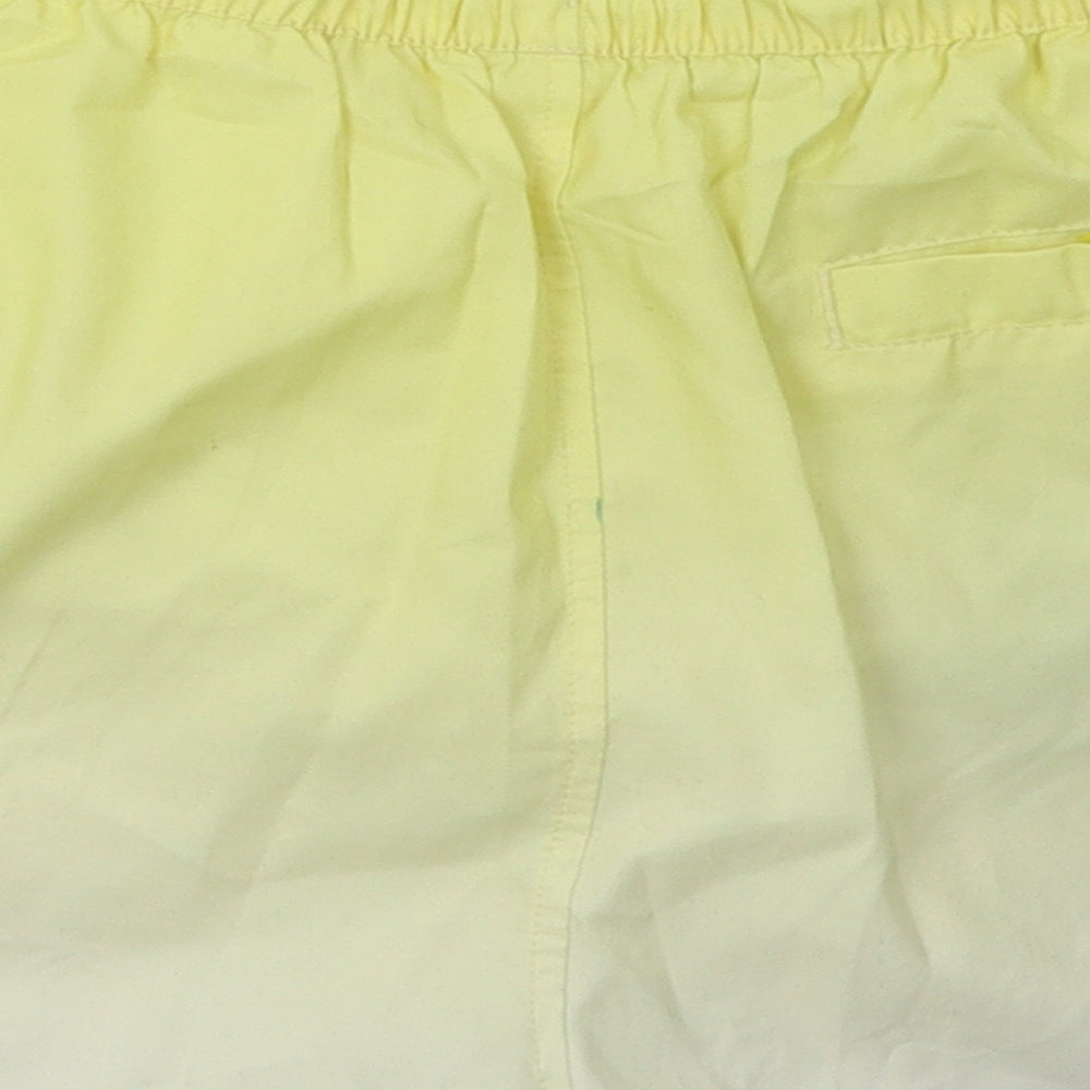 11 degrees Womens Yellow  Polyester Sweat Shorts Size S L3 in Regular Tie