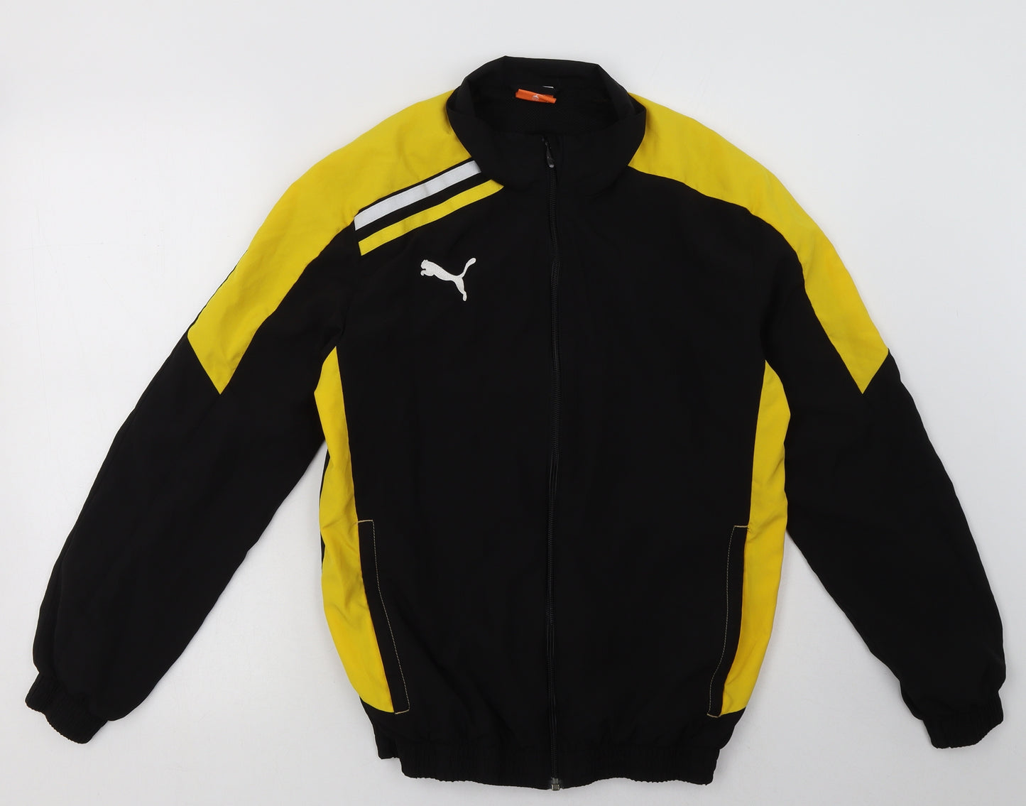 PUMA Mens Black Striped  Windbreaker Jacket Size XS  Zip