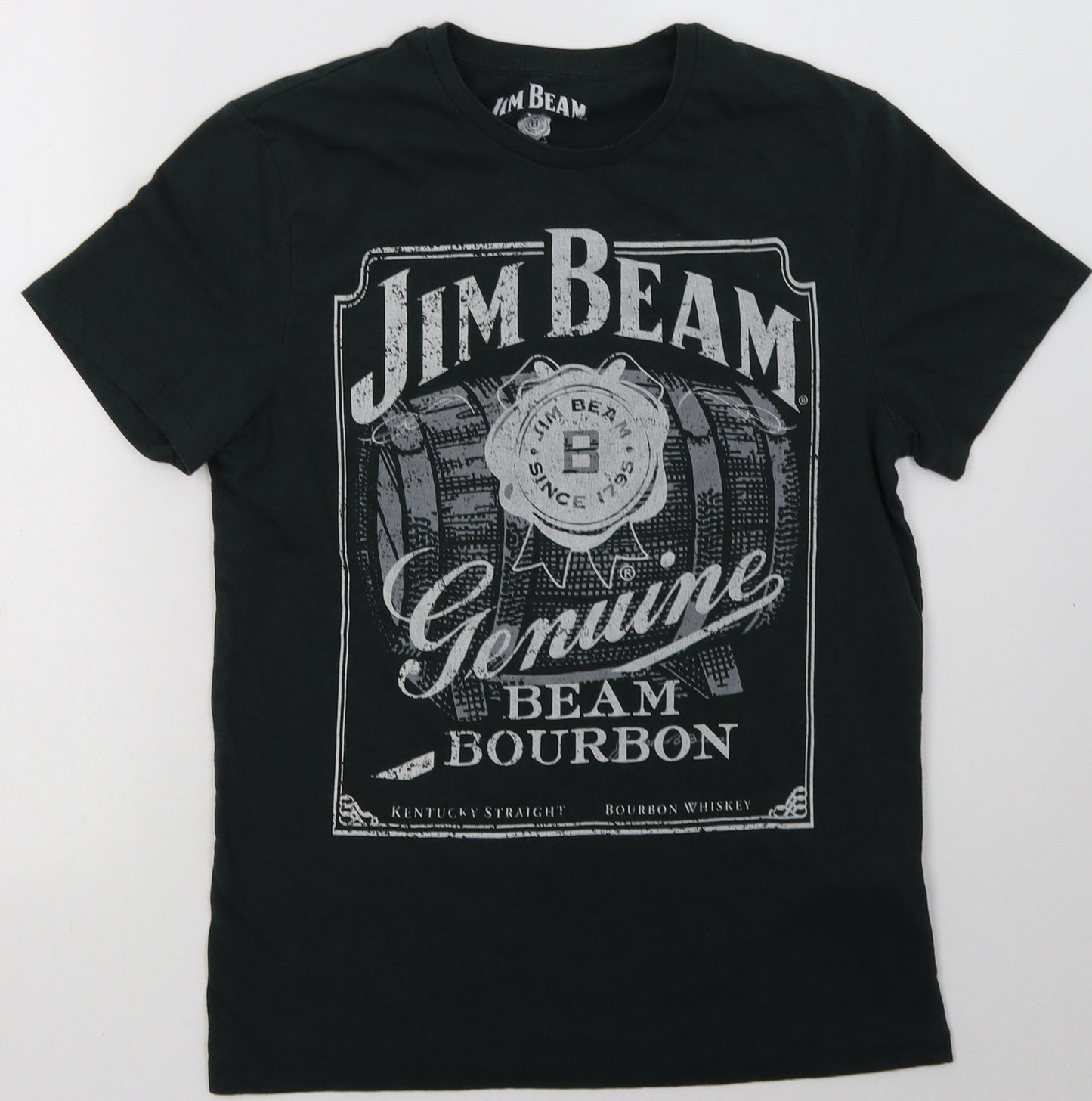 F&F Mens Green Geometric Cotton  T-Shirt Size S Crew Neck  - jim beam
