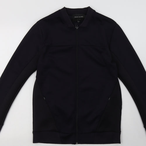 River Island Mens Blue  Polyester Full Zip Sweatshirt Size S
