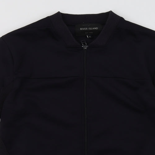 River Island Mens Blue  Polyester Full Zip Sweatshirt Size S