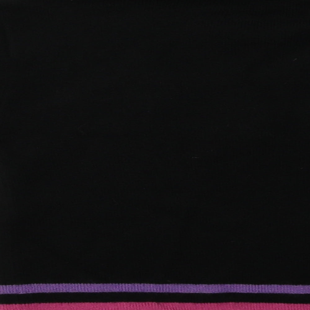 Preworn Girls Black Striped Acrylic Basic Casual Size 4-5 Years Roll Neck Pullover - Star Print