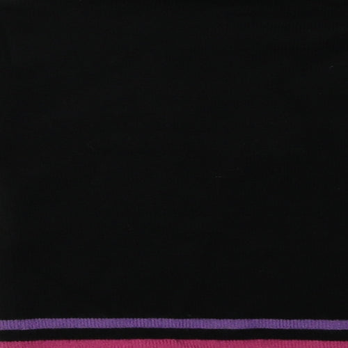 Preworn Girls Black Striped Acrylic Basic Casual Size 4-5 Years Roll Neck Pullover - Star Print