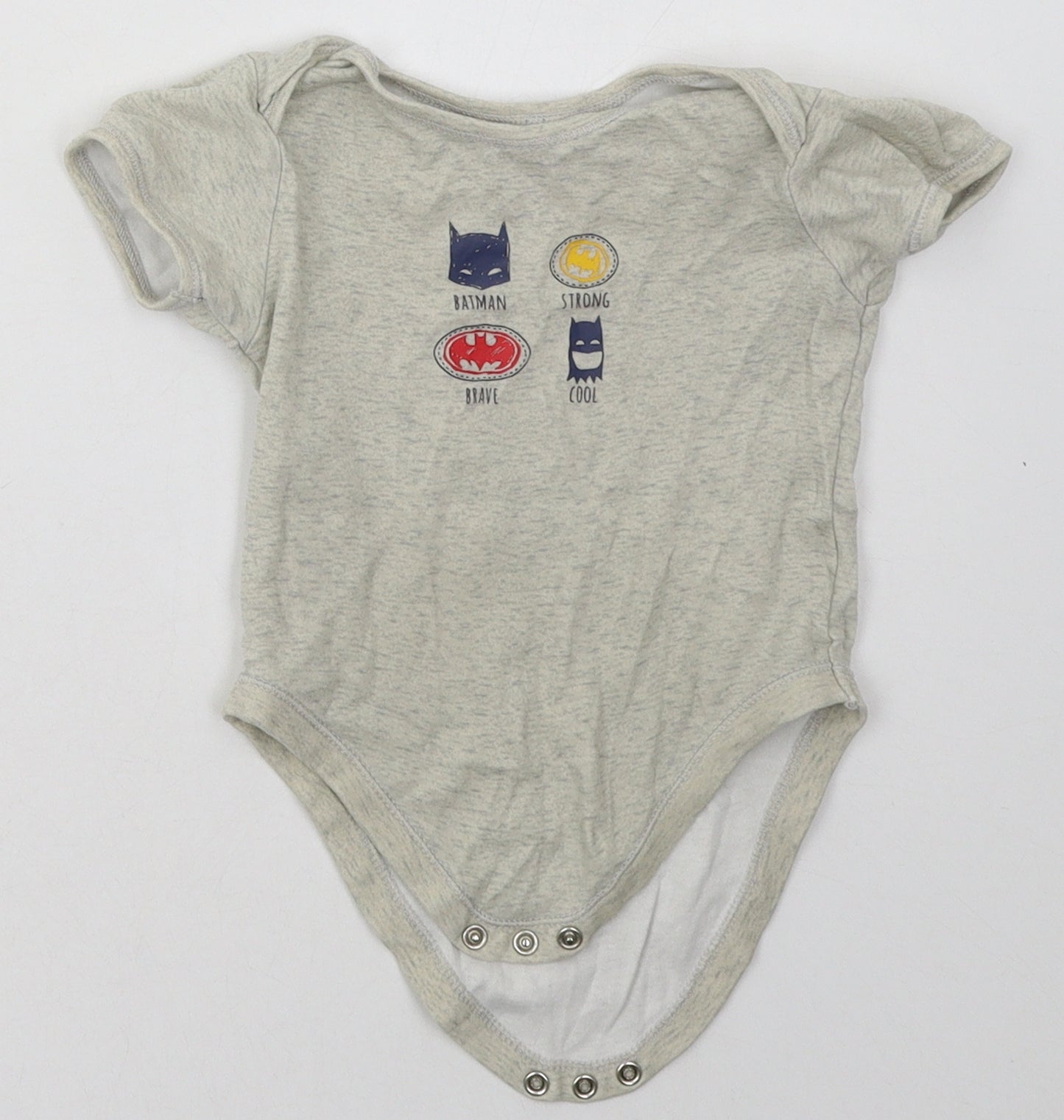 George Baby Beige Geometric Cotton Babygrow One-Piece Size 18-24 Months  Buckle - Batman