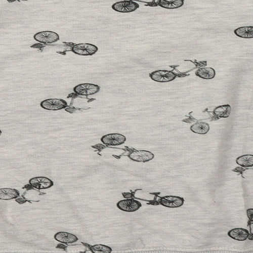 Primark Womens Beige Geometric Cotton Pullover Sweatshirt Size 14  Pullover - bike print