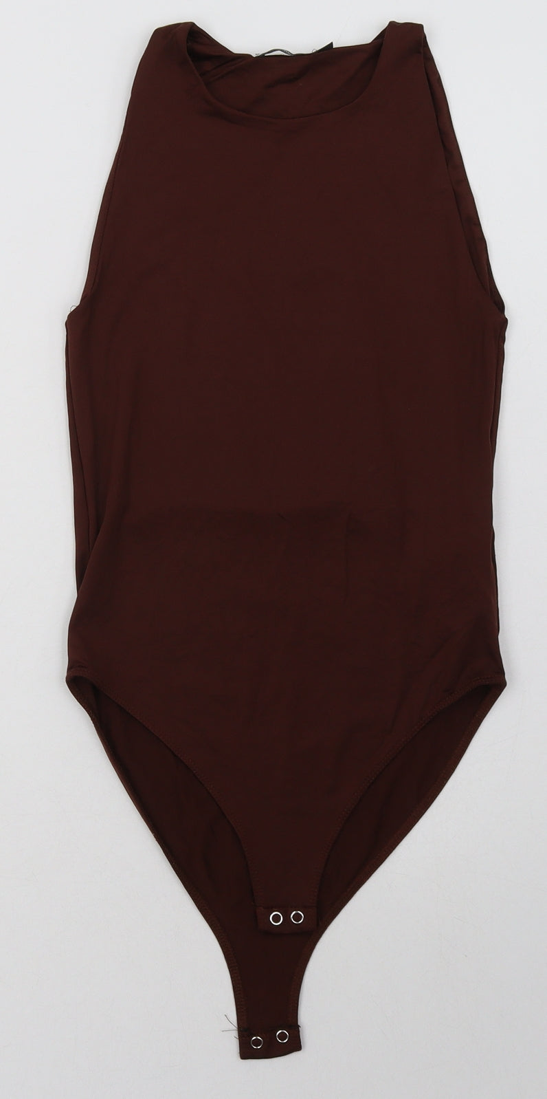 Stradivarius Womens Brown  Polyamide Bodysuit One-Piece Size S  Buckle