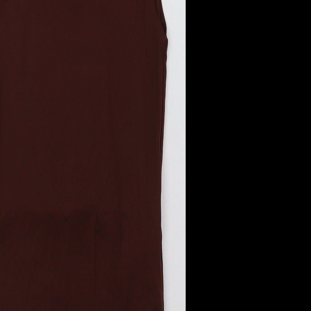 Stradivarius Womens Brown  Polyamide Bodysuit One-Piece Size S  Buckle