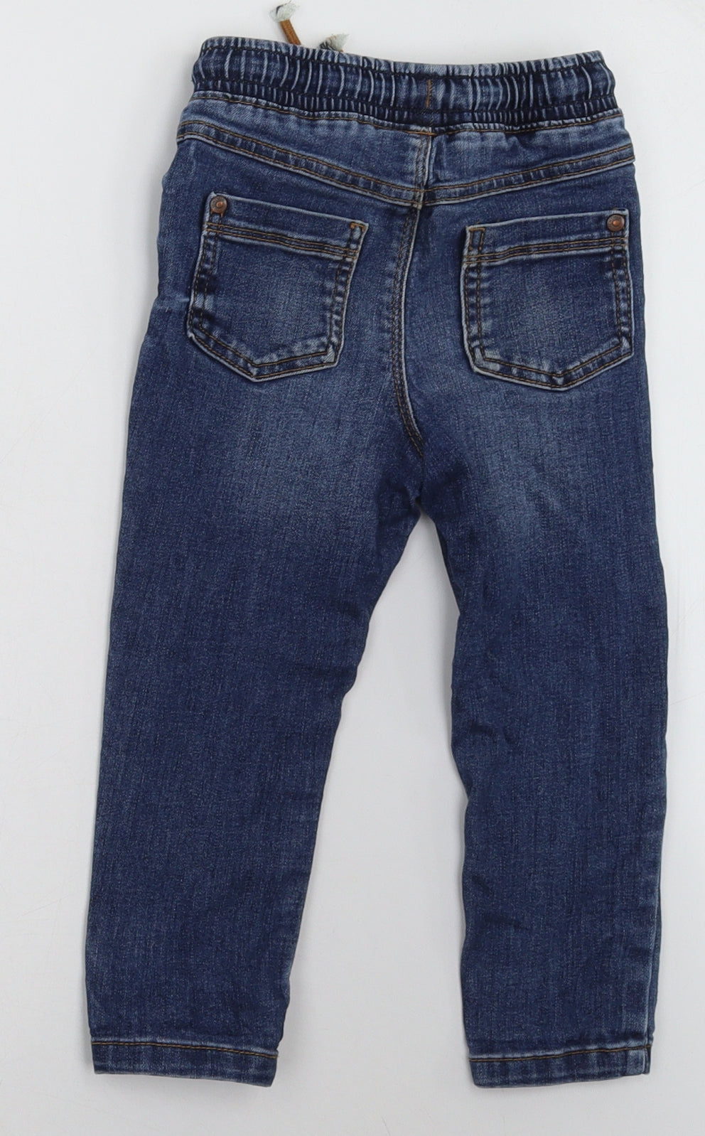 George Boys Blue  Cotton Straight Jeans Size 2-3 Years  Regular Tie