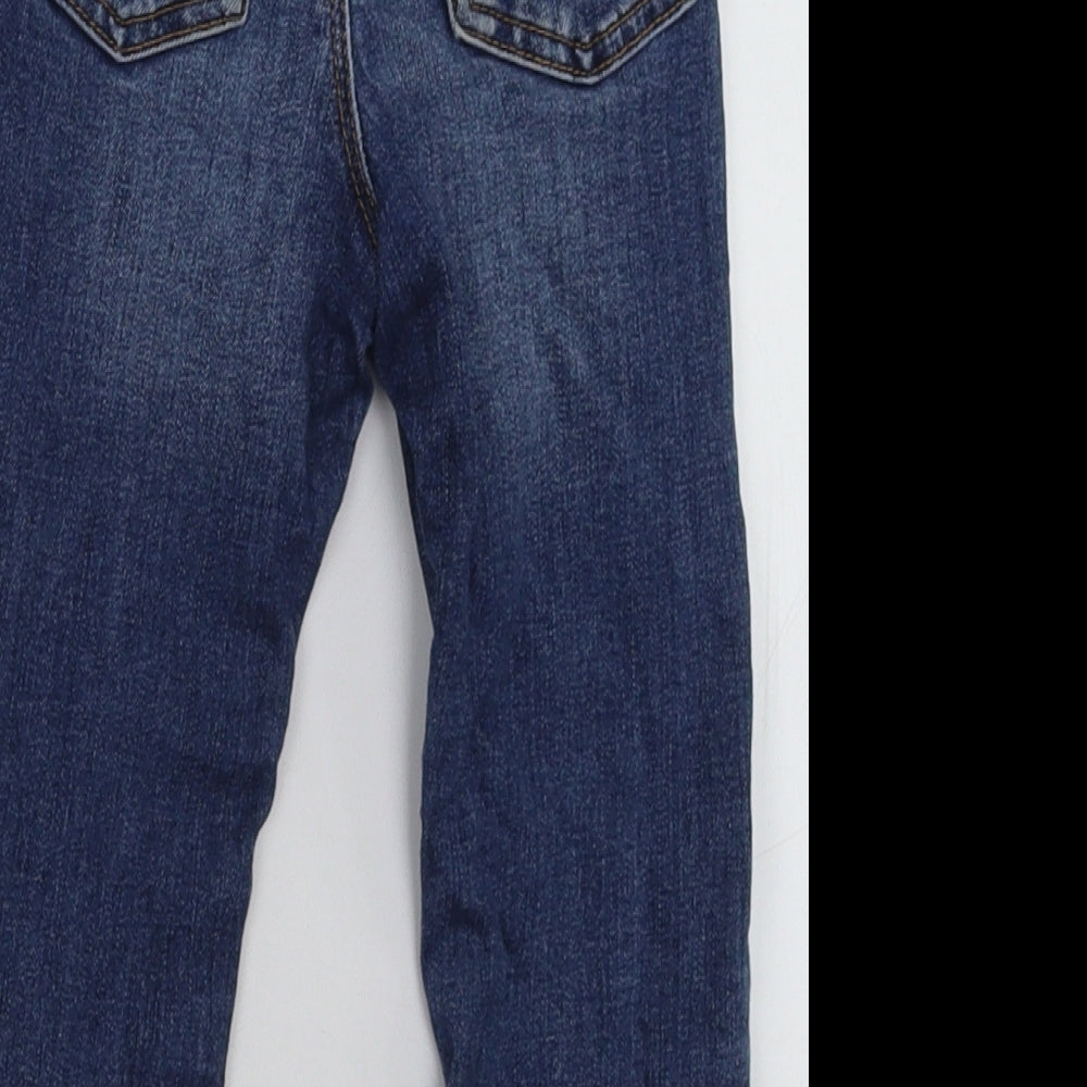 George Boys Blue  Cotton Straight Jeans Size 2-3 Years  Regular Tie