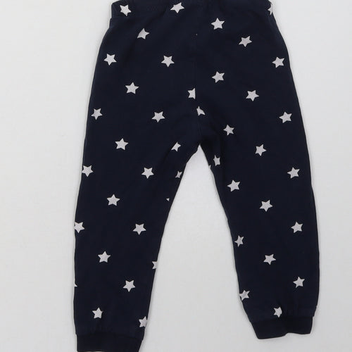 H&M Girls Blue Geometric Cotton Cami Pyjama Pants Size 2 Years   - Star Print