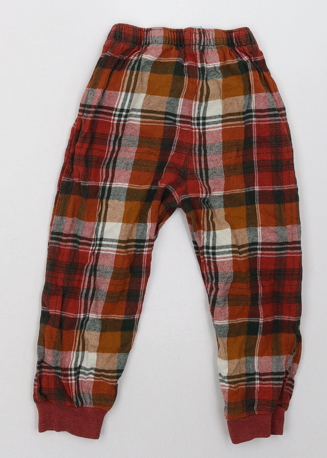 sainsburys Boys Red Check Cotton  Pyjama Pants Size 2-3 Years