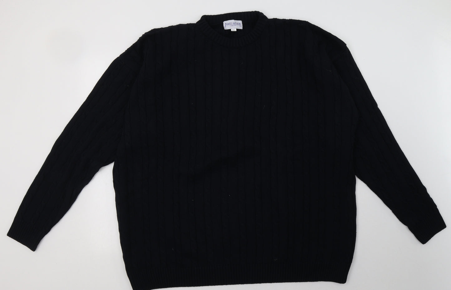 james meade Mens Blue Geometric Cotton Pullover Sweatshirt Size 2XL