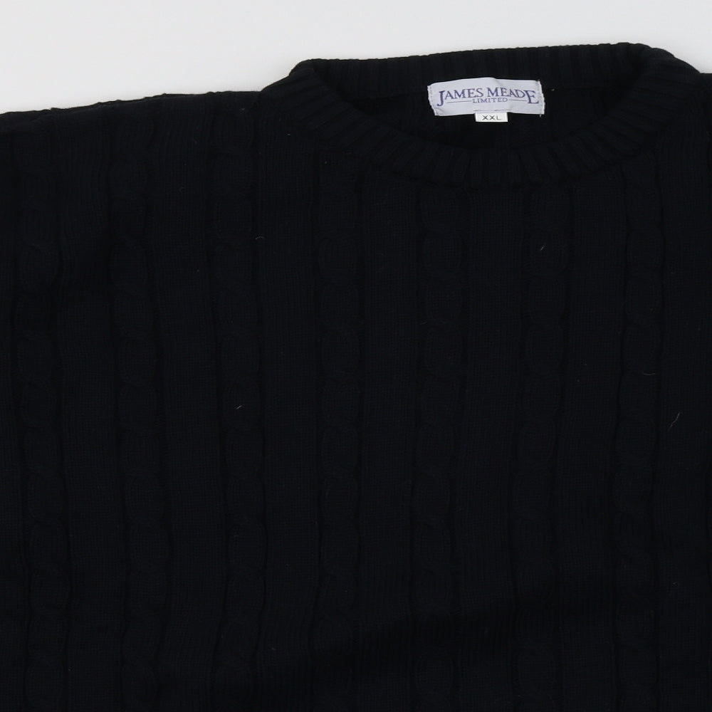 james meade Mens Blue Geometric Cotton Pullover Sweatshirt Size 2XL