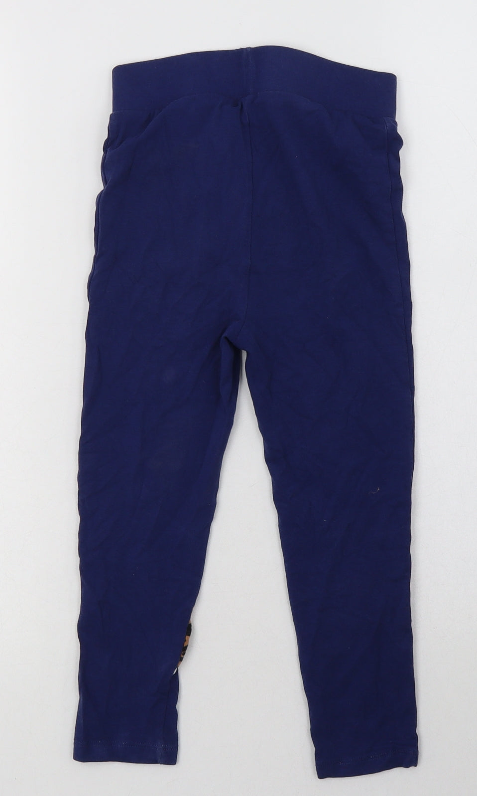 George Girls Blue Animal Print Cotton Sweatpants Trousers Size 6-7 Years  Regular  - Minnie Mouse