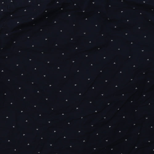 NEXT Mens Blue Geometric Cotton  Button-Up Size L Collared Button