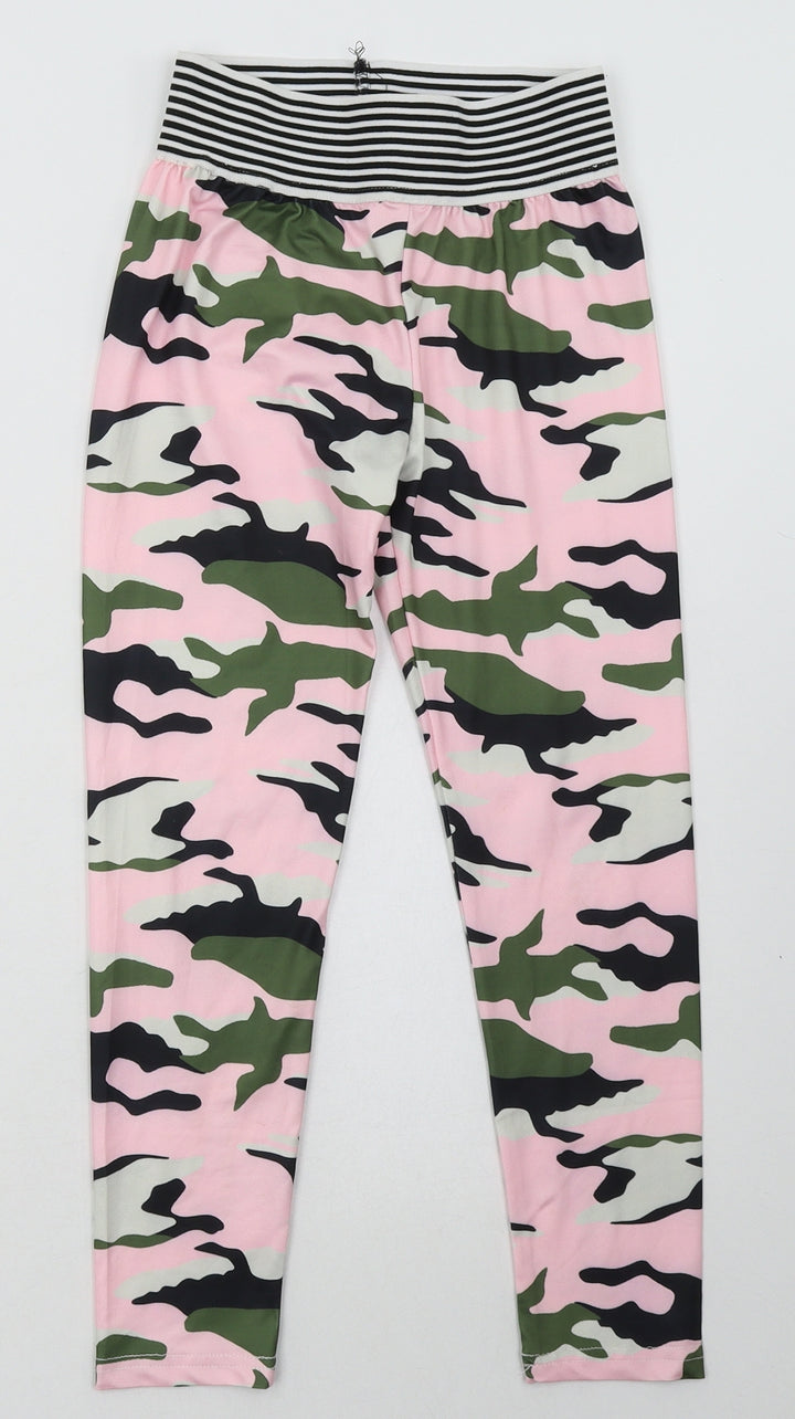 SheIn Girls Pink Camouflage Polyester Sweatpants Trousers Size 9 Months  Regular