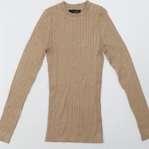 New London Womens Beige  Viscose Pullover Sweatshirt Size 4  Pullover
