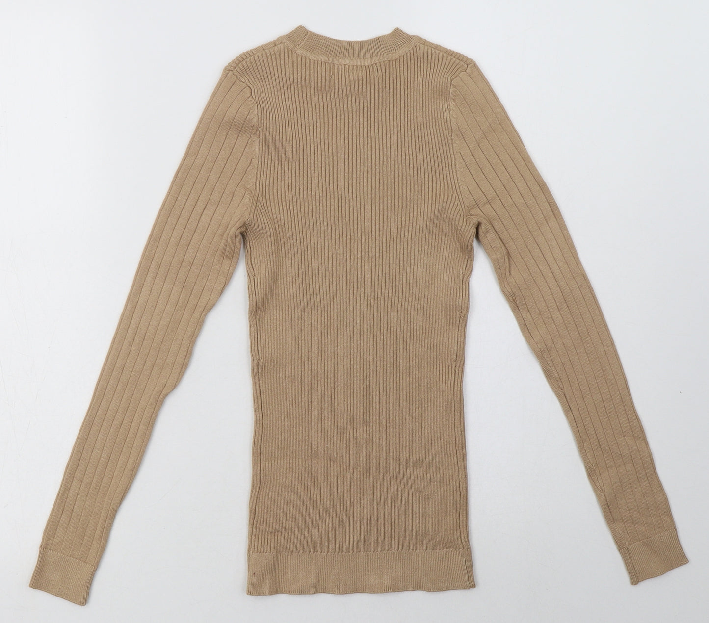 New London Womens Beige  Viscose Pullover Sweatshirt Size 4  Pullover