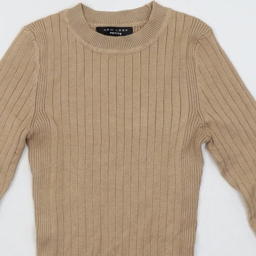 New London Womens Beige  Viscose Pullover Sweatshirt Size 4  Pullover