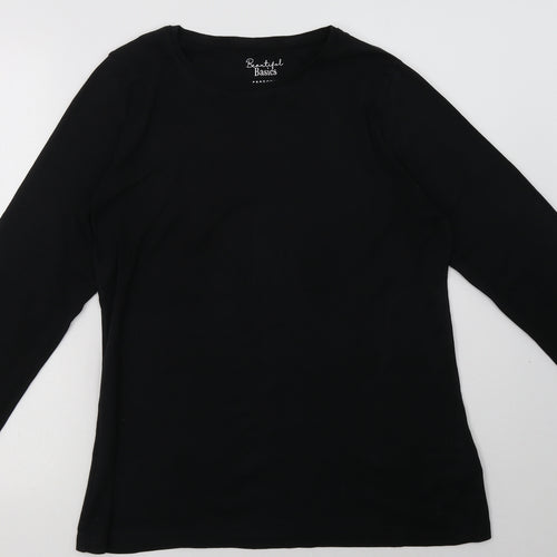 Peacocks Womens Black  Cotton Pullover Sweatshirt Size 22  Pullover