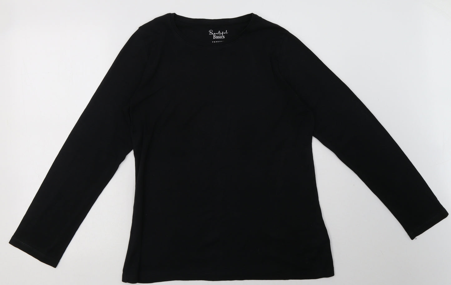 Peacocks Womens Black  Cotton Pullover Sweatshirt Size 22  Pullover
