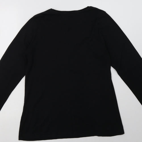 Peacocks Womens Black  Cotton Pullover Sweatshirt Size 22  Pullover