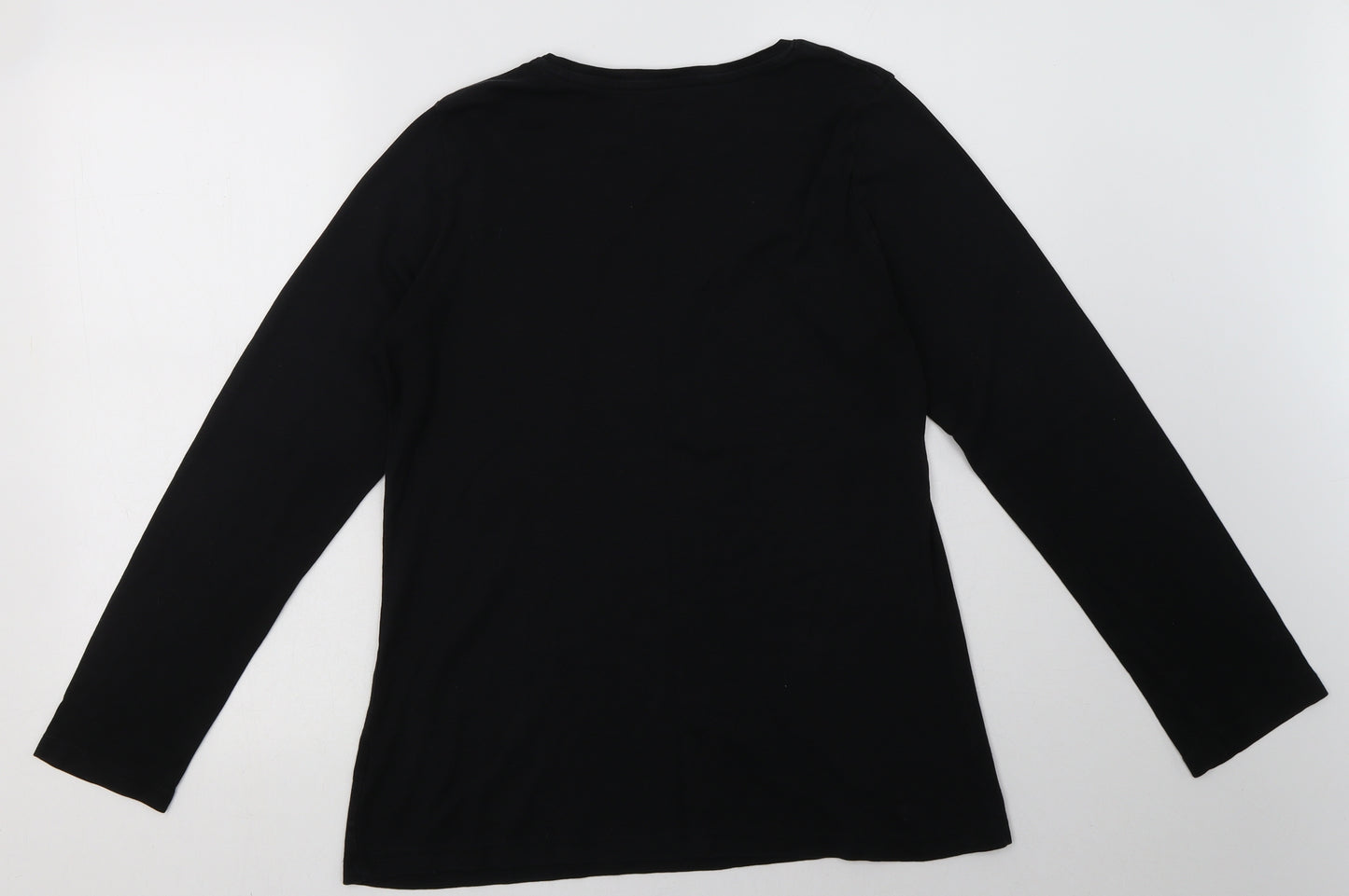 Peacocks Womens Black  Cotton Pullover Sweatshirt Size 22  Pullover