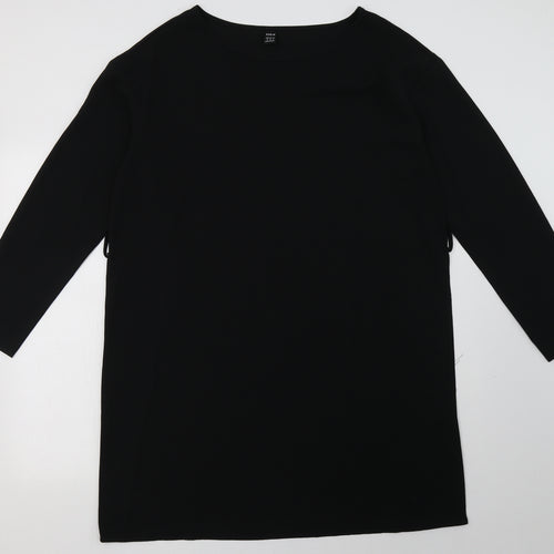 SheIn Womens Black  Polyester A-Line  Size M  Boat Neck Pullover