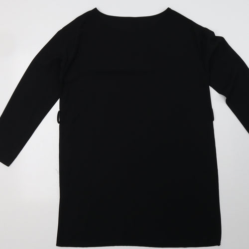 SheIn Womens Black  Polyester A-Line  Size M  Boat Neck Pullover