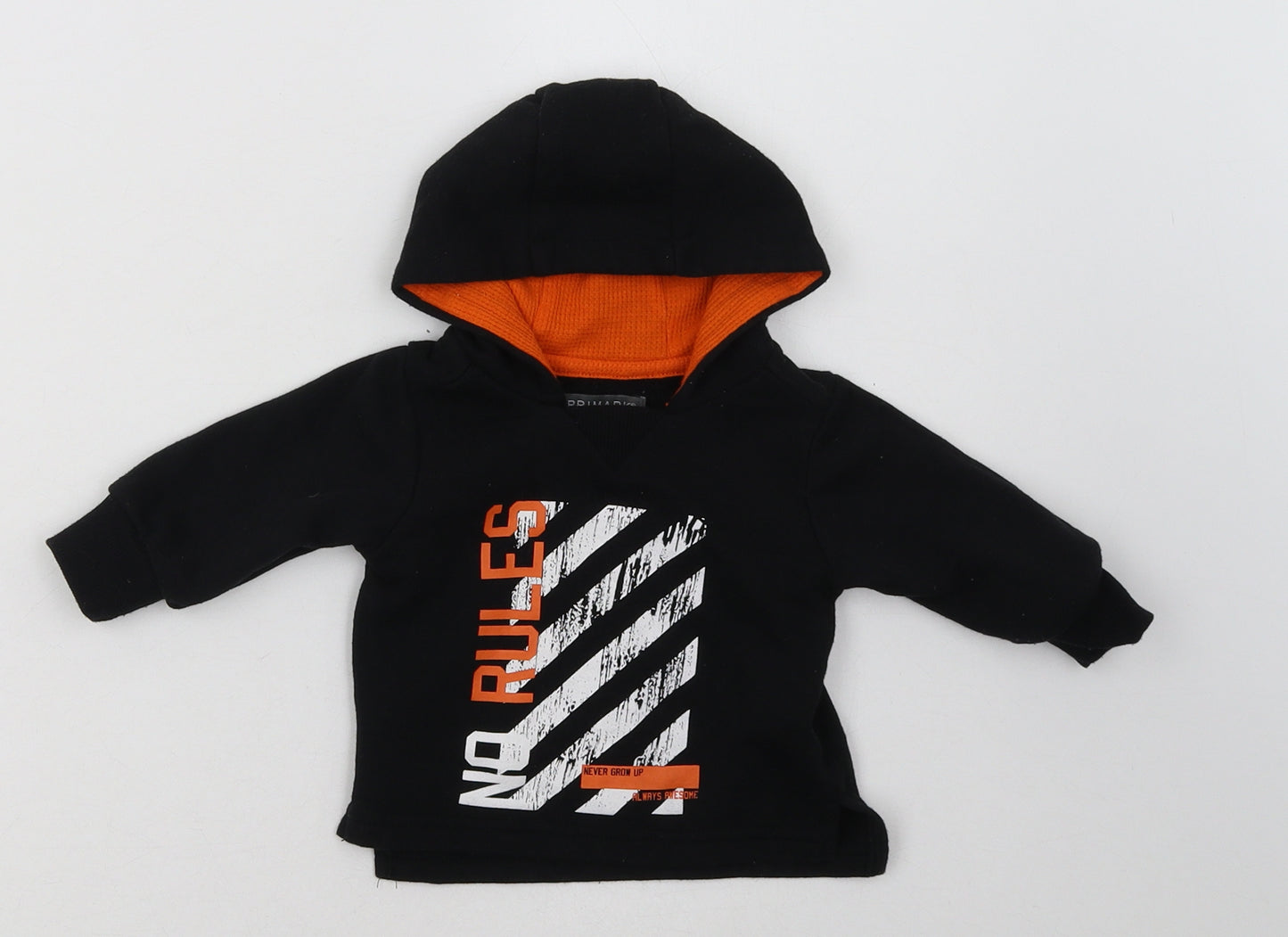 Primark Boys Black Geometric Cotton Pullover Jumper Size 0-3 Months  Pullover