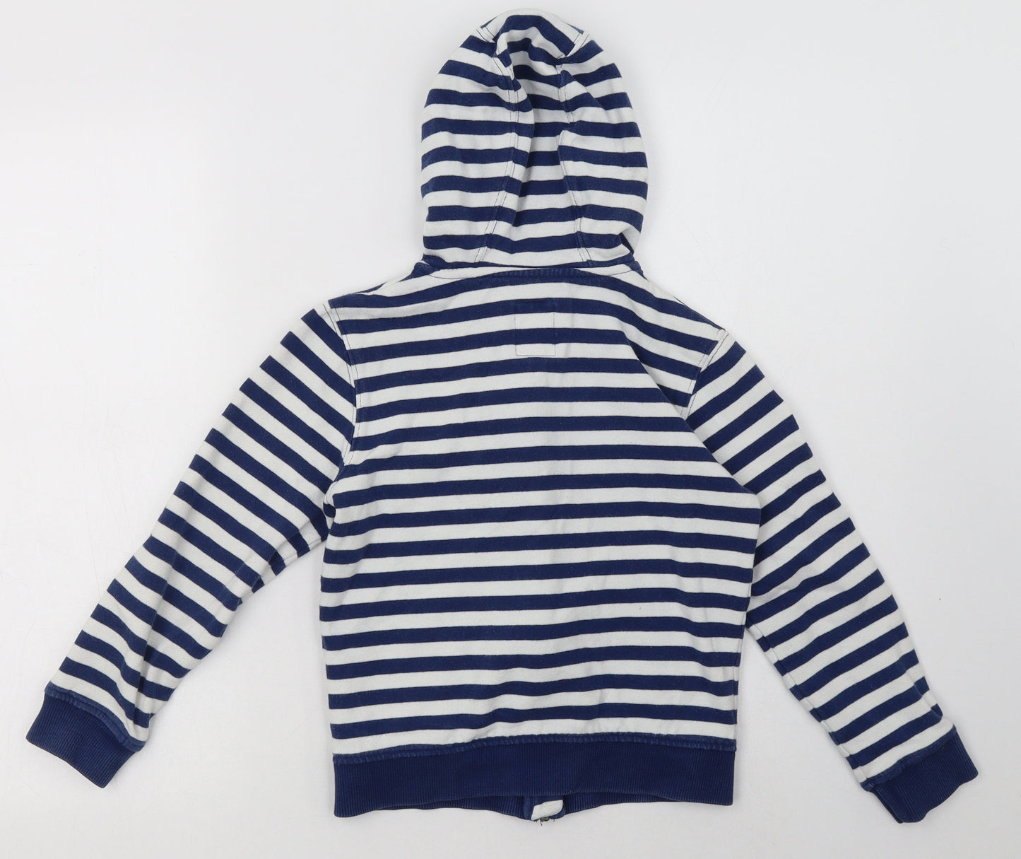 Franklin & Marshall Girls Blue Striped Cotton Full Zip Hoodie Size 8-9 Years  Zip