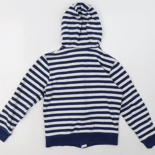 Franklin & Marshall Girls Blue Striped Cotton Full Zip Hoodie Size 8-9 Years  Zip