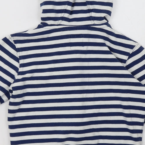 Franklin & Marshall Girls Blue Striped Cotton Full Zip Hoodie Size 8-9 Years  Zip