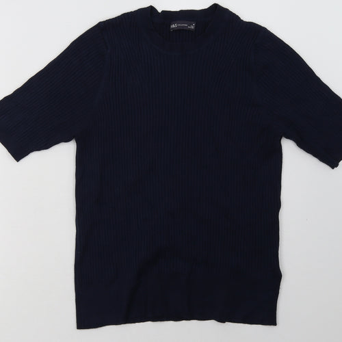 Marks and Spencer Womens Blue  Viscose Pullover Sweatshirt Size 14  Pullover