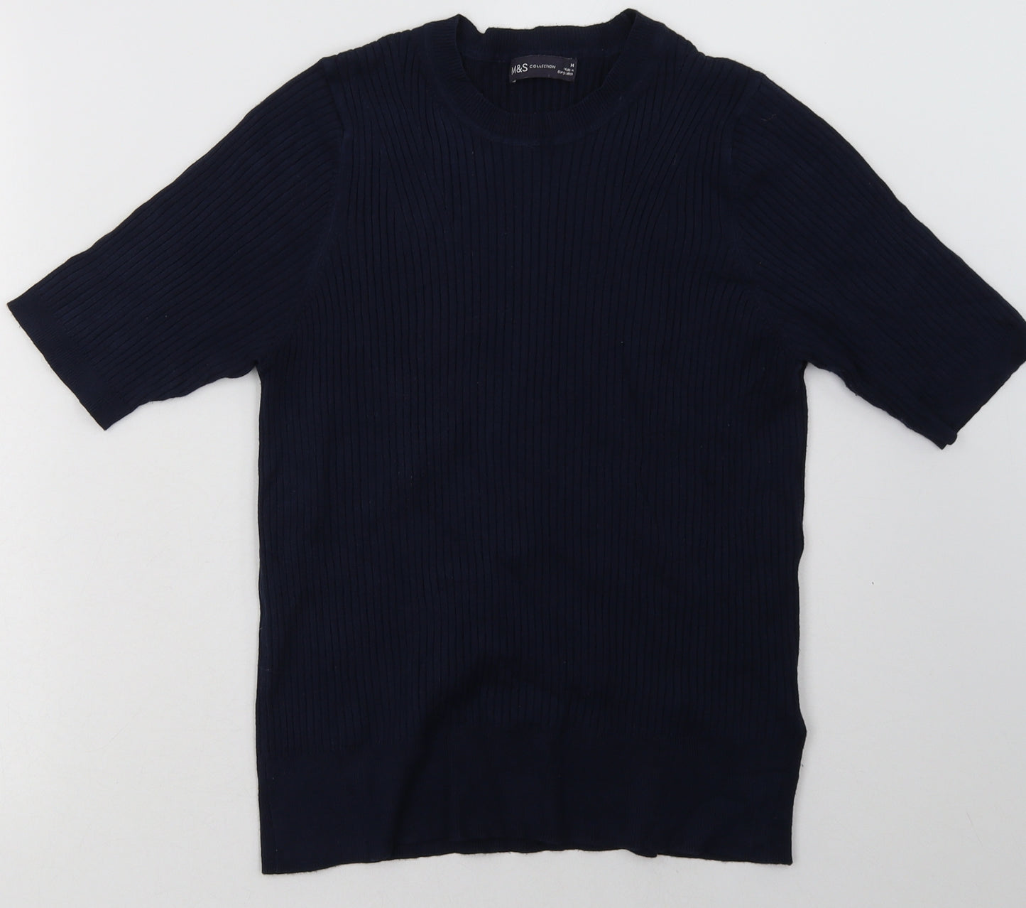 Marks and Spencer Womens Blue  Viscose Pullover Sweatshirt Size 14  Pullover