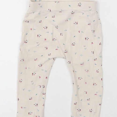 George Girls Ivory Geometric Cotton Pedal Pusher Leggings Size 6-9 Months  Pullover - Berries