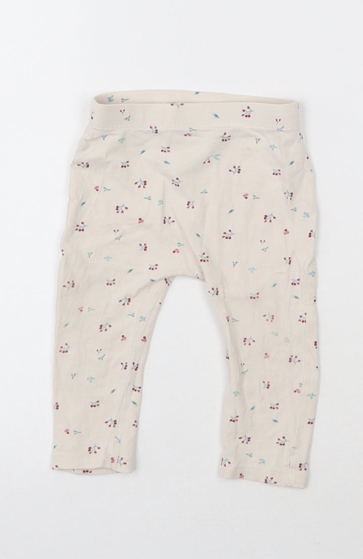 George Girls Ivory Geometric Cotton Pedal Pusher Leggings Size 6-9 Months Pullover - Berries