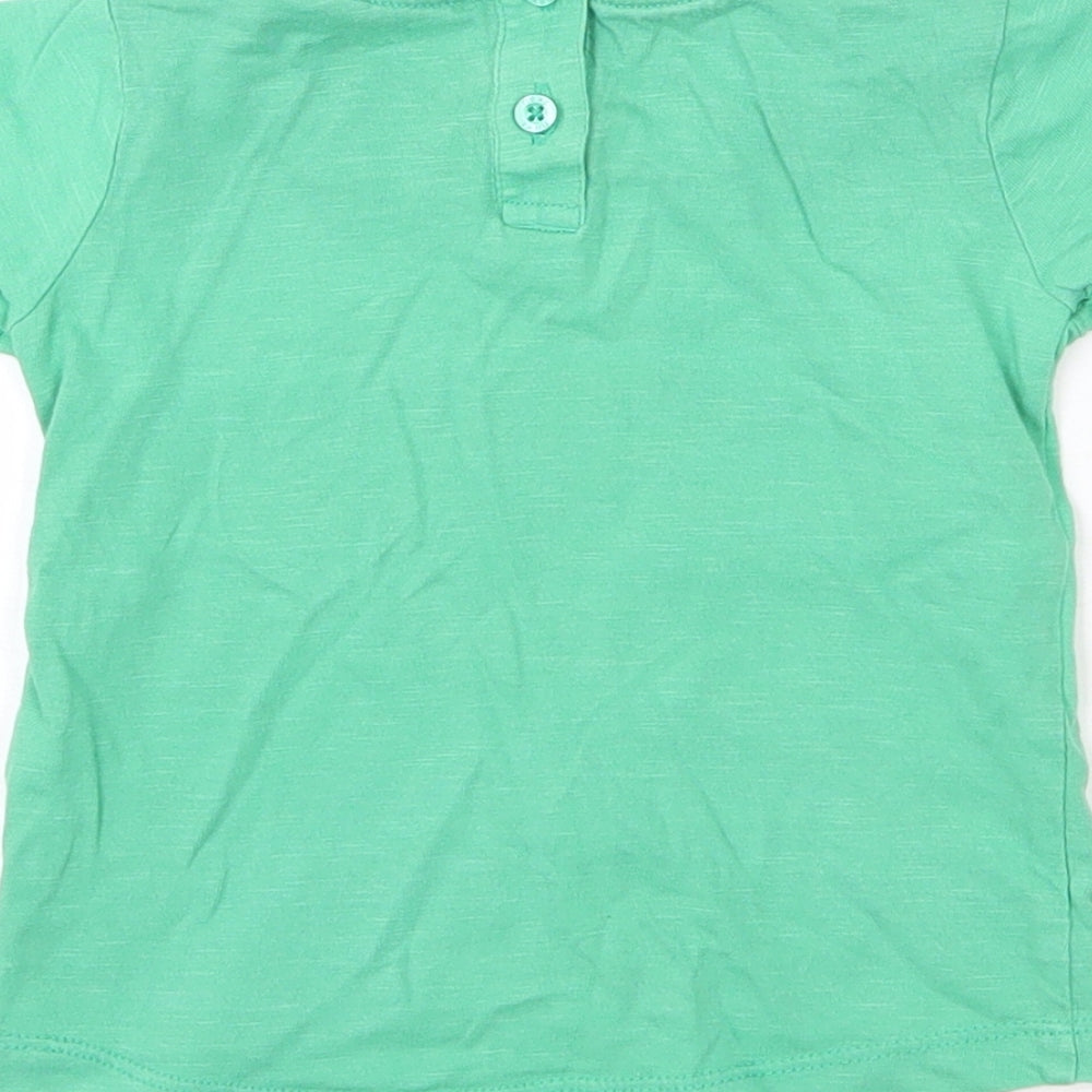 NEXT Girls Green  Cotton Basic T-Shirt Size 6-9 Months Round Neck Pullover - Party Chick
