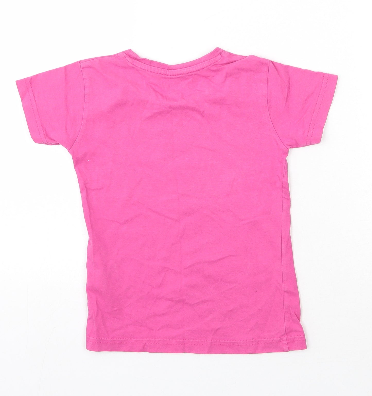 Mountain Warehouse Girls Pink  Cotton Basic T-Shirt Size 5-6 Years Round Neck Pullover - Scream for Ice Cream