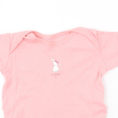 Matalan Girls Pink  Cotton Babygrow One-Piece Size 3-6 Months  Snap - Cutie
