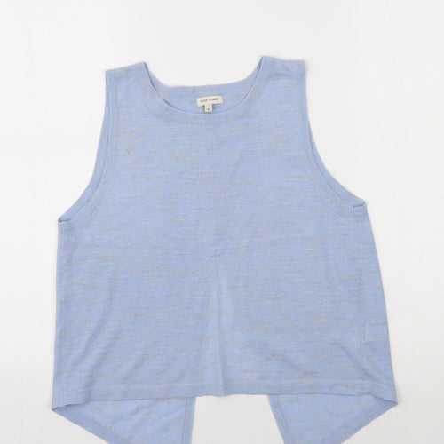 River Island Womens Blue  Acrylic Basic Tank Size 6 Round Neck - Open back